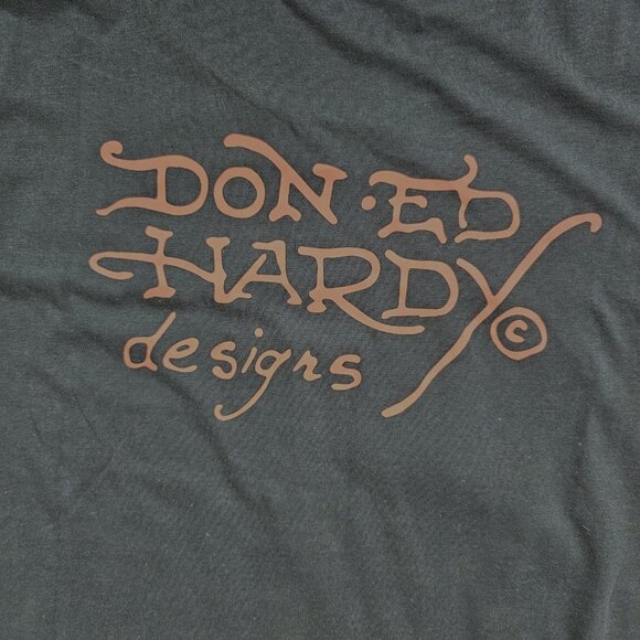 Don Ed Hardy Designs Gray Short Sleeve T-shirt Unisex Size Large Snake Gore NEW - Picture 6 of 8